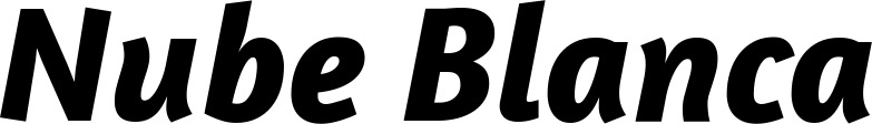 Vorschau des Bootsnamens "Nube Blanca" als Schriftzug für "Bootsbeschriftung Kursiv 01"
