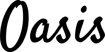 Vorschau des Bootsnamens "Oasis" als Schriftzug für "Bootsbeschriftung Klassisch 96"