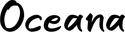 Vorschau des Bootsnamens "Oceana" als Schriftzug für "Bootsbeschriftung Klassisch 95"