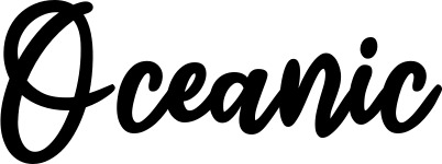 Vorschau des Bootsnamens "Oceanic" als Schriftzug für "Bootsbeschriftung Klassisch 74"