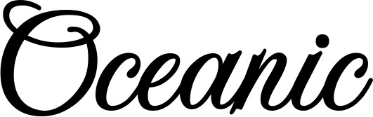 Vorschau des Bootsnamens "Oceanic" als Schriftzug für "Bootsbeschriftung Klassisch 70"