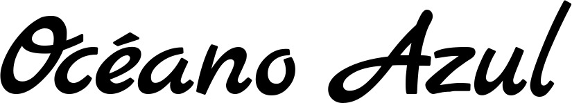 Vorschau des Bootsnamens "Océano Azul" als Schriftzug für "Style Klassisch 45"