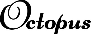 Vorschau des Bootsnamens "Octopus" als Schriftzug für "Bootsbeschriftung Klassisch 76-A"