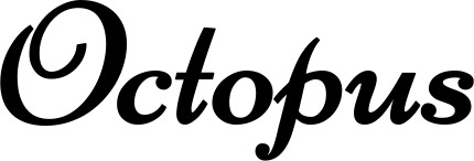 Vorschau des Bootsnamens "Octopus" als Schriftzug für "Bootsbeschriftung Klassisch 84"