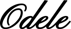 Vorschau des Bootsnamens "Odele" als Schriftzug für "Bootsbeschriftung Klassisch 107"