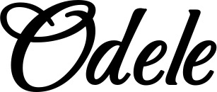 Vorschau des Bootsnamens "Odele" als Schriftzug für "Bootsbeschriftung Klassisch 50"