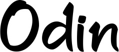 Vorschau des Bootsnamens "Odin" als Schriftzug für "Bootsbeschriftung Klassisch 95"