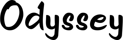 Vorschau des Bootsnamens "Odyssey" als Schriftzug für "Bootsbeschriftung Klassisch 95"