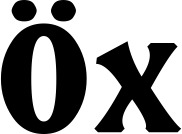 Vorschau des Bootsnamens "Öx" als Schriftzug für "Style Neu 37"