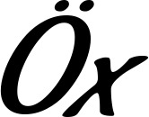 Vorschau des Bootsnamens "Öx" als Schriftzug für "Bootsbeschriftung Klassisch 57"