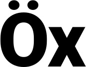 Vorschau des Bootsnamens "Öx" als Schriftzug für "Bootsbeschriftung Fett 35"