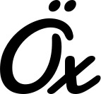 Vorschau des Bootsnamens "Öx" als Schriftzug für "Bootsbeschriftung Klassisch 61"