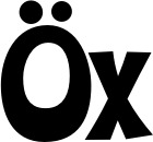 Vorschau des Bootsnamens "Öx" als Schriftzug für "Bootsbeschriftung Klassisch 28"
