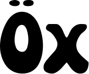 Vorschau des Bootsnamens "Öx" als Schriftzug für "Bootsbeschriftung Klassisch 16"
