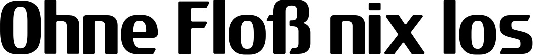 Vorschau des Bootsnamens "Ohne Floß nix los" als Schriftzug für "Bootsbeschriftung Fett 22"