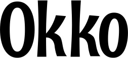Vorschau des Bootsnamens "Okko" als Schriftzug für "Bootsbeschriftung Neu 68"