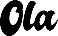 Vorschau des Bootsnamens "Ola" als Schriftzug für "Bootsbeschriftung Klassisch 41"