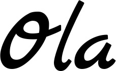 Vorschau des Bootsnamens "Ola" als Schriftzug für "Bootsbeschriftung Klassisch 77"