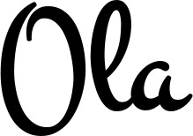 Vorschau des Bootsnamens "Ola" als Schriftzug für "Bootsbeschriftung Klassisch 81"
