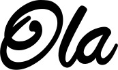 Vorschau des Bootsnamens "Ola" als Schriftzug für "Bootsbeschriftung Klassisch 102"