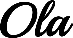 Vorschau des Bootsnamens "Ola" als Schriftzug für "Bootsbeschriftung Klassisch 86"