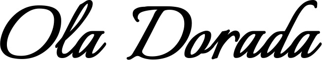 Vorschau des Bootsnamens "Ola Dorada" als Schriftzug für "Bootsbeschriftung Klassisch 58"