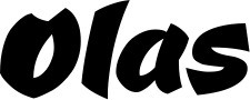 Vorschau des Bootsnamens "Olas" als Schriftzug für "Bootsbeschriftung Neu 39"