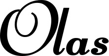 Vorschau des Bootsnamens "Olas" als Schriftzug für "Bootsbeschriftung Klassisch 76-A"