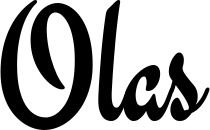 Vorschau des Bootsnamens "Olas" als Schriftzug für "Bootsbeschriftung Klassisch 63"