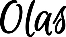Vorschau des Bootsnamens "Olas" als Schriftzug für "Bootsbeschriftung Klassisch 105"