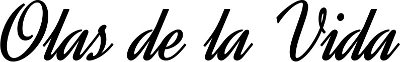 Vorschau des Bootsnamens "Olas de la Vida" als Schriftzug für "Bootsbeschriftung Klassisch 44"