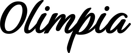 Vorschau des Bootsnamens "Olimpia" als Schriftzug für "Bootsbeschriftung Klassisch 48"