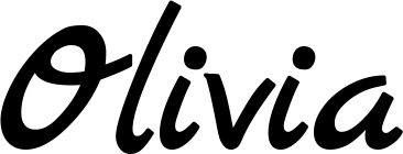 Vorschau des Bootsnamens "Olivia" als Schriftzug für "Bootsbeschriftung Klassisch 45"