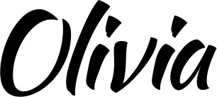 Vorschau des Bootsnamens "Olivia" als Schriftzug für "Bootsbeschriftung Klassisch 73"