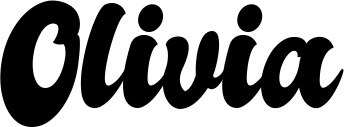 Vorschau des Bootsnamens "Olivia" als Schriftzug für "Bootsbeschriftung Klassisch 41"