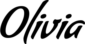 Vorschau des Bootsnamens "Olivia" als Schriftzug für "Bootsbeschriftung Klassisch 57"