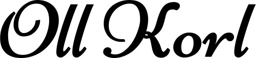 Vorschau des Bootsnamens "Oll Korl" als Schriftzug für "Bootsbeschriftung Klassisch 84"