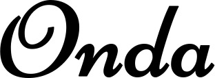 Vorschau des Bootsnamens "Onda" als Schriftzug für "Bootsbeschriftung Klassisch 84"