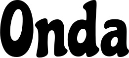 Vorschau des Bootsnamens "Onda" als Schriftzug für "Bootsbeschriftung Klassisch 53"