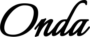 Vorschau des Bootsnamens "Onda" als Schriftzug für "Bootsbeschriftung Klassisch 58"