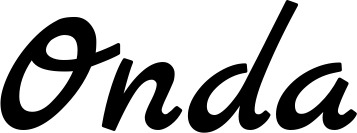 Vorschau des Bootsnamens "Onda" als Schriftzug für "Bootsbeschriftung Klassisch 77"