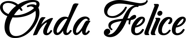 Vorschau des Bootsnamens "Onda Felice" als Schriftzug für "Bootsbeschriftung Klassisch 50"