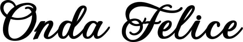 Vorschau des Bootsnamens "Onda Felice" als Schriftzug für "Bootsbeschriftung Klassisch 69"
