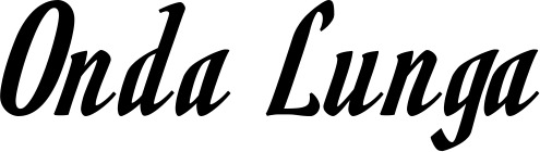 Vorschau des Bootsnamens "Onda Lunga" als Schriftzug für "Bootsbeschriftung Klassisch 93"