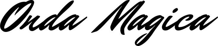 Vorschau des Bootsnamens "Onda Magica" als Schriftzug für "Bootsbeschriftung Klassisch 82"