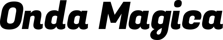 Vorschau des Bootsnamens "Onda Magica" als Schriftzug für "Bootsbeschriftung Kursiv 04"