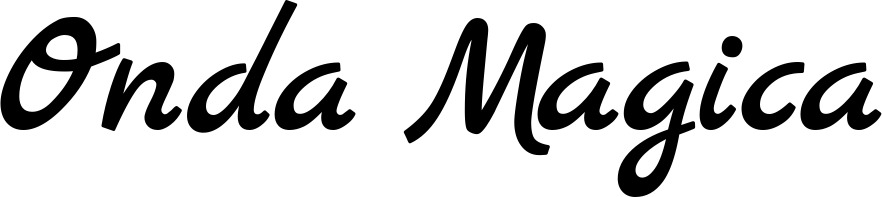 Vorschau des Bootsnamens "Onda Magica" als Schriftzug für "Bootsbeschriftung Klassisch 45"