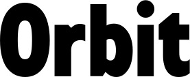 Vorschau des Bootsnamens "Orbit" als Schriftzug für "Bootsbeschriftung Fett 24"