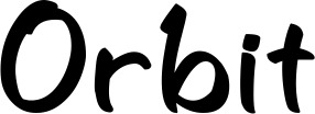 Vorschau des Bootsnamens "Orbit" als Schriftzug für "Bootsbeschriftung Klassisch 95"