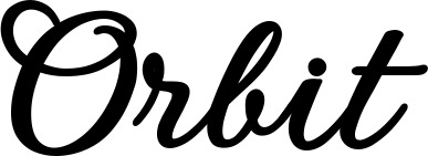 Vorschau des Bootsnamens "Orbit" als Schriftzug für "Bootsbeschriftung Klassisch 69"